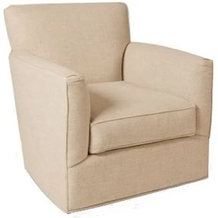 Casual Accent Swivel Chair with Tapered Arms